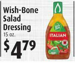 Gristedes Wish-Bone Salad Dressing offer