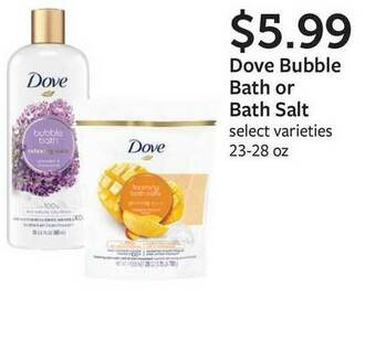 Fareway Dove Bubble Bath Or Bath Salt offer