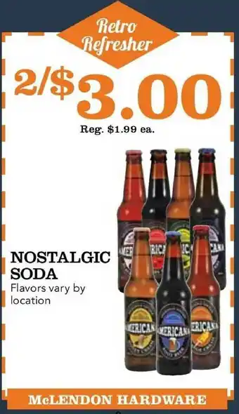 McLendon Nostalgic Soda offer