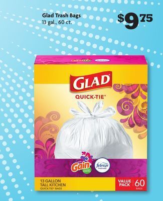 Family Dollar Glad trash bags offer