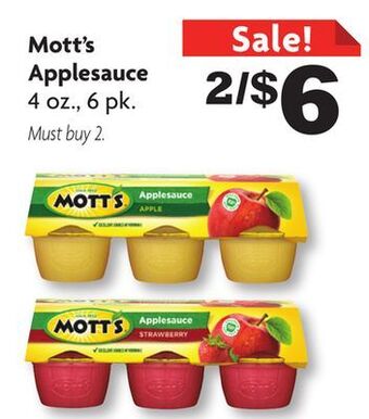Family Dollar Mott's applesauce offer