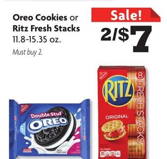 Family Dollar Oreo cookies or ritz fresh stacks offer