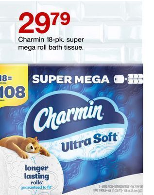 Target Charmin 18-pk. super mega roll bath tissue offer