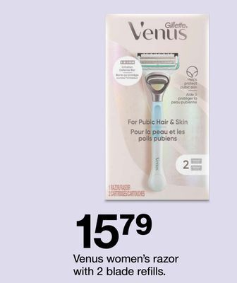 Target Venus women's razor with 2 blade refills offer