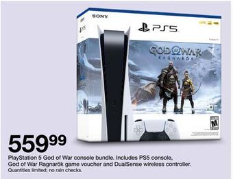 Target Playstation 5 god of war console bundle offer