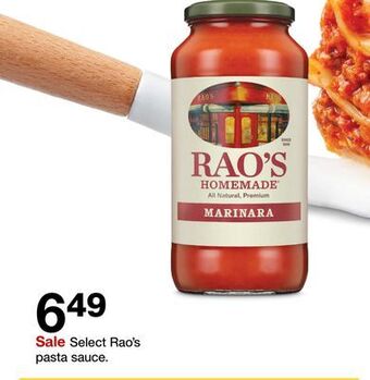 Target Select rao's pasta sauce. offer