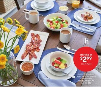 JC Penney Home expressions dinnerware, serveware or table linens offer