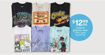 JC Penney Juniors' graphic tees offer