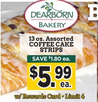 Dearborn Market Coffee cake strips offer