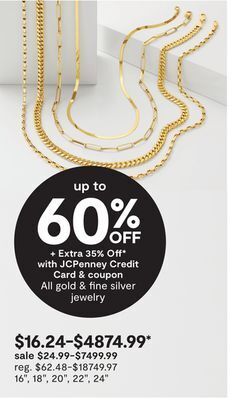 JC Penney All gold & fine silver jewelry offer
