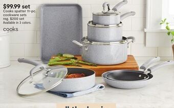 JC Penney Cooks spatter 11-pc. cookware sets offer