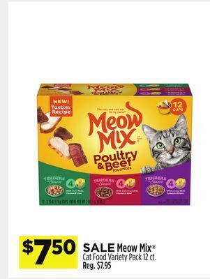 Dollar General Meow mix® cat food variety pack offer