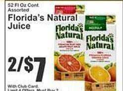 Key Food Florida's natural juice offer
