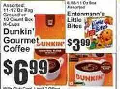 Key Food Dunkin' gourmet coffee, entermann's little bites offer