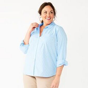 Kohl's Plus size croft & barrow® essential comfort stretch shirt offer