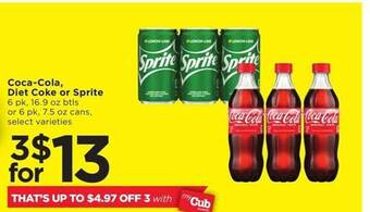 Cub Foods Coca-cola, diet coke or sprite offer