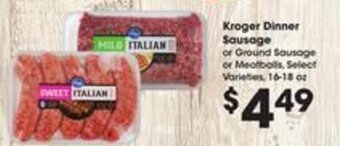 Kroger Kroger Dinner Sausage offer