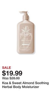 Ulta Beauty Koa & sweet almond soothing herbal body moisturizer offer