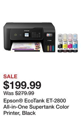 Office Depot Epson® ecotank et-2800 all-in-one supertank color printer, black offer