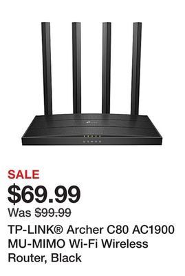 Office Depot Tp-link® archer c80 ac1900 mu-mimo wi-fi wireless router, black offer