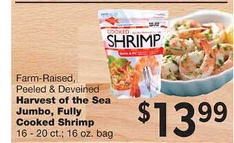 Forest Hills Food Harvest of the sea jumbo, fully cooked shrimp offer