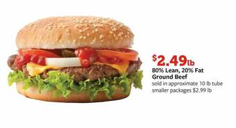 Fareway 80% lean, 20% fat ground beef offer