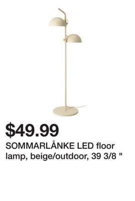 Ikea Sommarlånke led floor lamp, beige/outdoor, 39 3/8 " offer