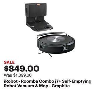 Best Buy Irobot - roomba combo j7+ self-emptying robot vacuum & mop - graphite offer