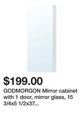 Ikea Godmorgon mirror cabinet with 1 door, mirror glass, 15 3/4x5 1/2x37 3/4 " offer