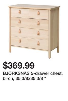 Ikea Björksnäs 5-drawer chest, birch, 35 3/8x35 3/8 " offer