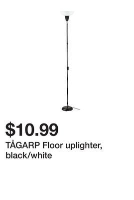 Ikea Tågarp floor uplighter, black/white offer