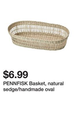 Ikea Pennfisk basket, natural sedge/handmade oval offer
