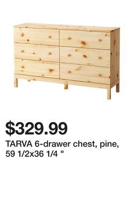 Ikea Tarva 6-drawer chest, pine, 59 1/2x36 1/4 " offer