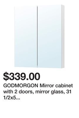Ikea Godmorgon mirror cabinet with 2 doors, mirror glass, 31 1/2x5 1/2x37 3/4 " offer
