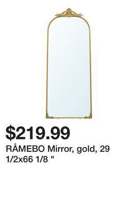 Ikea Råmebo mirror, gold, 29 1/2x66 1/8 " offer