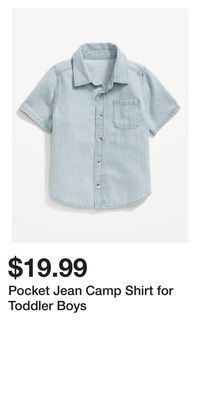 Old Navy Pocket jean camp shirt for toddler boys offer