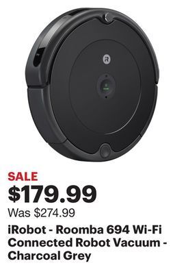 Best Buy Irobot - roomba 694 wi-fi connected robot vacuum - charcoal grey offer