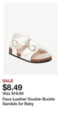 Old Navy Faux-leather double-buckle sandals for baby offer