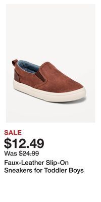 Old Navy Faux-leather slip-on sneakers for toddler boys offer