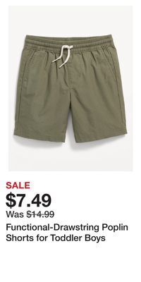 Old Navy Functional-drawstring poplin shorts for toddler boys offer