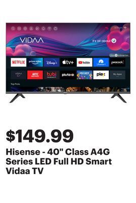 Best Buy Hisense - 40" class a4g series led full hd smart vidaa tv offer