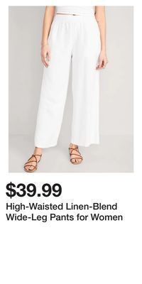 Old Navy High-waisted linen-blend wide-leg pants for women offer