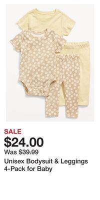 Old Navy Unisex bodysuit & leggings 4-pack for baby offer