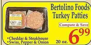 Market Basket Bertolino foods turkey patties offer