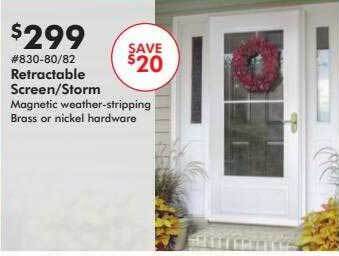 Valu Home Centers Retractable screen storm offer