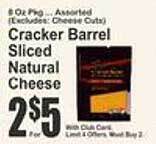 Key Food Cracker barrel sliced natural cheese offer