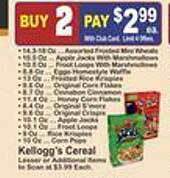 Key Food Kellogg's cereal offer