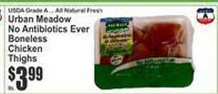Key Food Urban meadow no antibiotics ever boneless chicken thighs offer