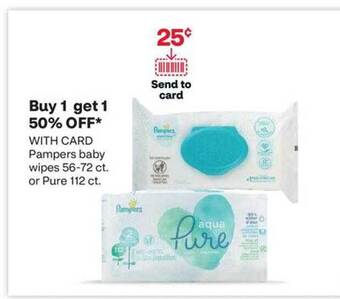 CVS Pampers baby wipes or pure offer