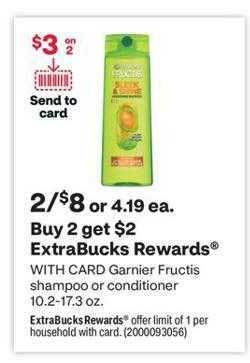 CVS Garnier fructis shampoo or conditioner offer